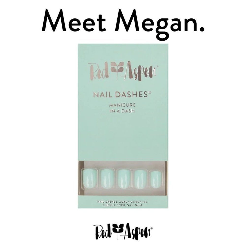 NIB Red Aspen "Megan’s Mint Julep" Nails – Medium Round Mint Green